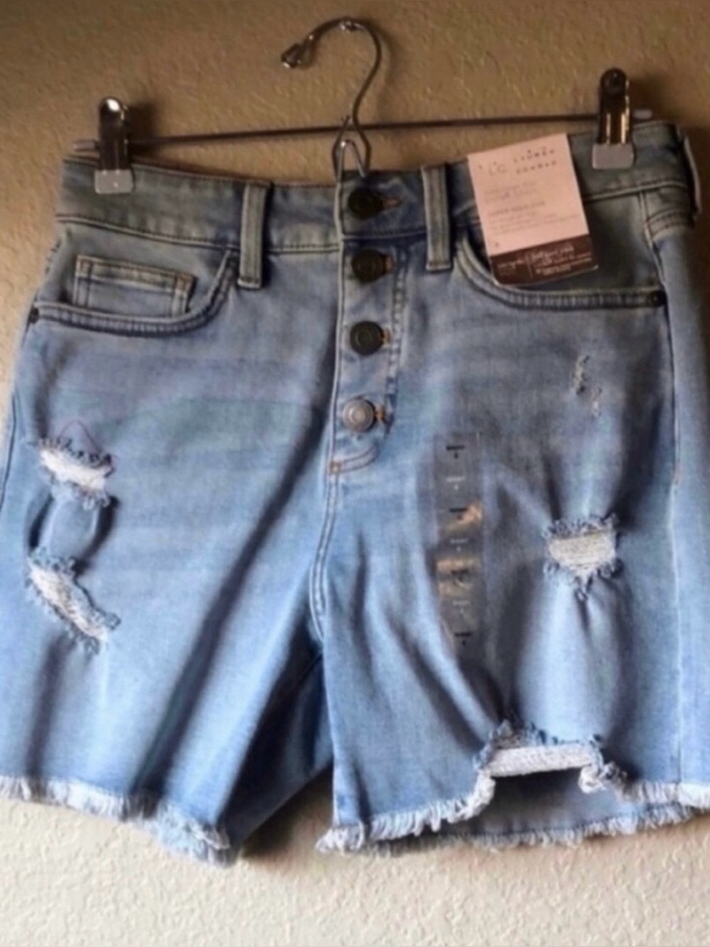New Lauren Conrad Shorts Super High Rise Cutoff Denim Blue Jean Shorts Women’s 4
